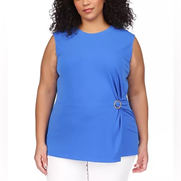 Michael Kors Plus Size Ring Twist Sleeveless Top - Picture 1 of 10